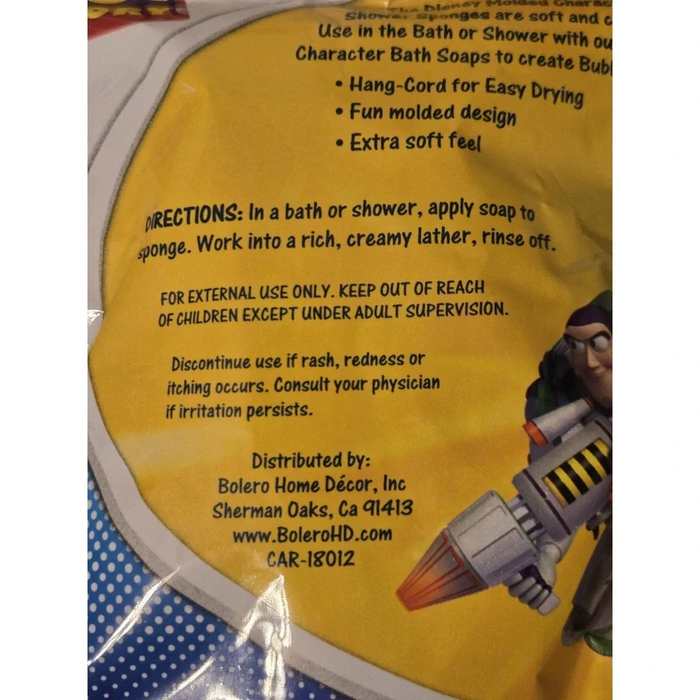 Disney Pixar Toy Story Buzz Lightyear Bath & Shower Sponge - New